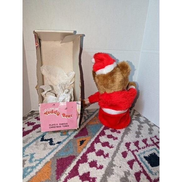 Musical Teddy Bear Santa‎ vintage toy in box - Picture 2 of 6